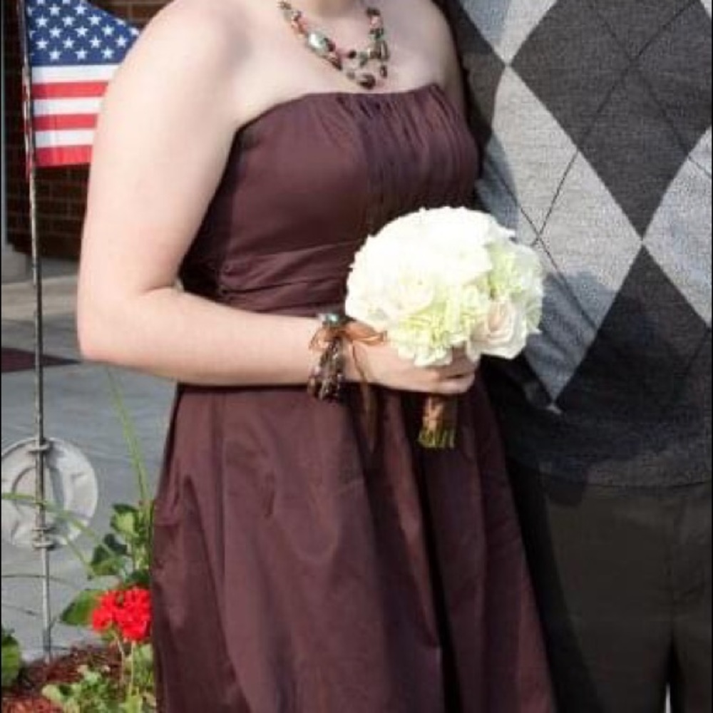 David’s Bridal #83312 Brown Bridesmaid’s Gown